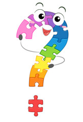 Mascot Puzzle Question Mark Illustration