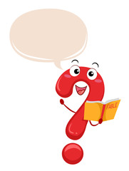 Mascot Question Mark Fable Book Illustration