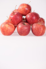 pile of apples on white background