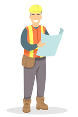Man Foreman Plan Illustration