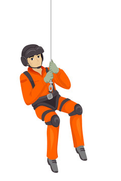 Man Search And Rescue Harness Illustration