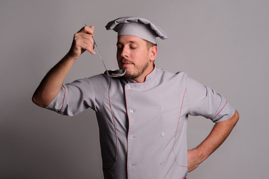 Portrait of a confident chef cook in uniform