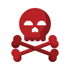 Skull with bones danger symbol icon vector illustration graphic design