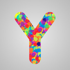 Colorful character from a typeset, vector illustration