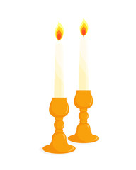 Two candlesticks with candles