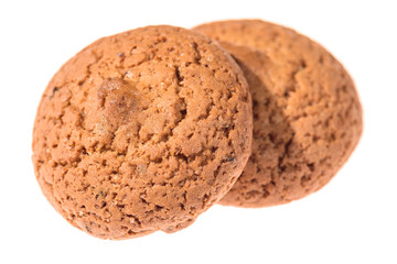 oatmeal cookies isolated on white background