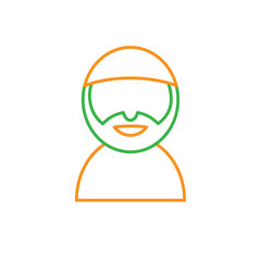 Moslem man with beard and sideboard. Simple monoline icon style for muslim ramadan and eid al fitr celebration.