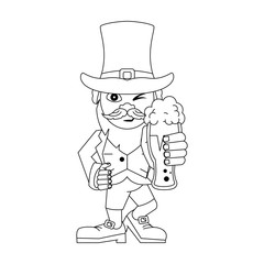 Elf with beer cup cartoon icon vector illustration graphic design