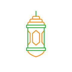 Islamic traditional lantern. Simple monoline icon style for muslim ramadan and eid al fitr celebration.