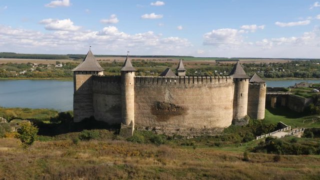 Panorama view of the old Khotyn Fortress