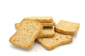 whole wheat biscuits isolated on white background