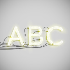 Neon electric word type, vector illustration.