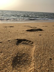 Foot print in the sand