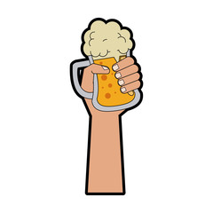 Hand with beer icon vector illustration graphic design