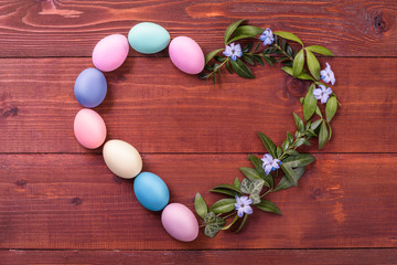 a festive Easter composition. view from above. concept of the spring and the feast of the Passover