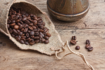 coffee beans in a bag