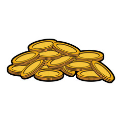 Coins stacked isolated icon vector illustration graphic design