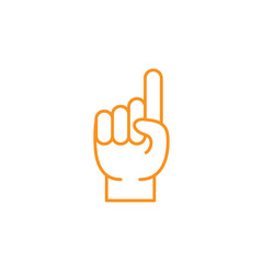 Raising the index finger for Tauhid symbol in islam. Simple monoline icon style for muslim ramadan and eid al fitr celebration.