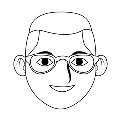 Man smiling face cartoon icon vector illustration graphic design