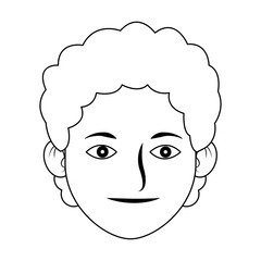 Man smiling face cartoon icon vector illustration graphic design