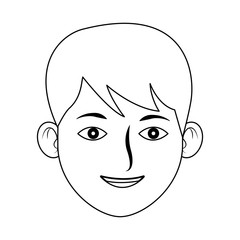 Man smiling face cartoon icon vector illustration graphic design