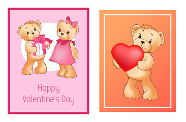 I Love You and Me Teddy Bears Vector