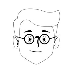 Man smiling cartoon icon vector illustration graphic design