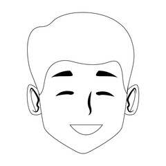 Man smiling face cartoon icon vector illustration graphic design
