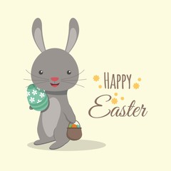 Easter rabbit with easter egg chart