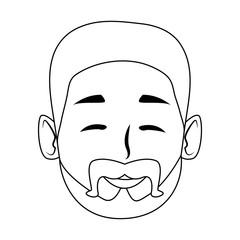 Man smiling face cartoon icon vector illustration graphic design