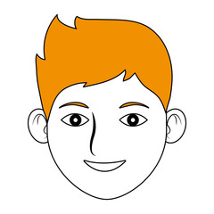 Man smiling face cartoon icon vector illustration graphic design