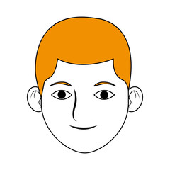 Man smiling face cartoon icon vector illustration graphic design