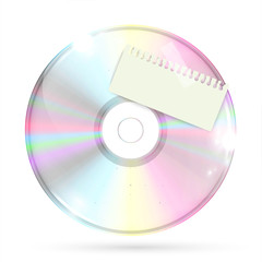 CD/DVD on white background, vector illustration
