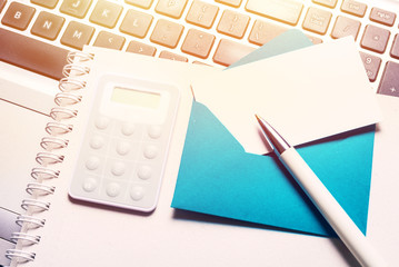 Internet bank code generator on office desk