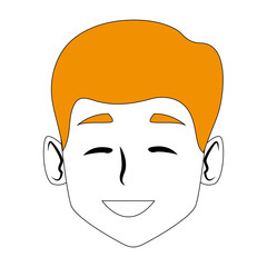 Man smiling face cartoon icon vector illustration graphic design
