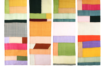 Korean traditional patchwork background of ramie fabric by hand-made.