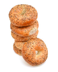 Bagels On White Background