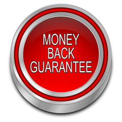 Money back Guarantee button - 3D illustration