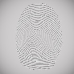 3D fingerprint illustration, vector