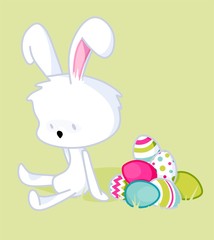 Easter Rabbit Vector Illustration Cute animal Bunny Clip art