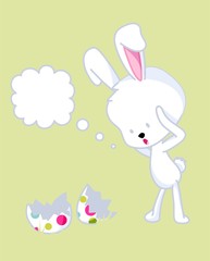 Obraz na płótnie Canvas Easter Rabbit Vector Illustration Cute animal Bunny Clip art