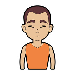 Funny chinese man face icon vector illustration graphic design