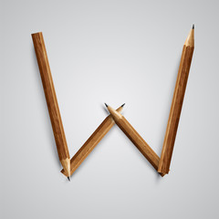 A letter made by pencil, vector.