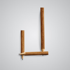 A letter made by pencil, vector.