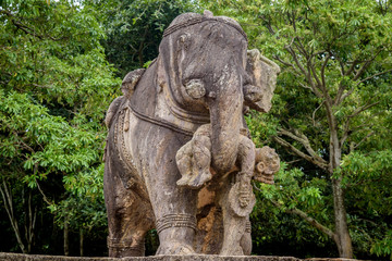 Fototapeta na wymiar Stone carving at Konark Sun temple, Puri.