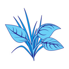 green leaves grass natural plant image vector illustration blue image