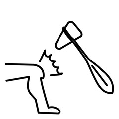 knee and hammer jerk in action for outline for medical education or sign