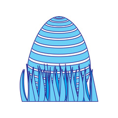 sweet cute decorative easter egg on grass vector illustration blue image