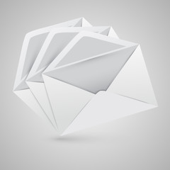 Realistic opened envelopes, vector illustration