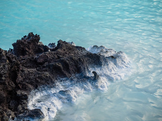 Closeup of Lava Rock at Edge of Blue Lagoon, Iceland